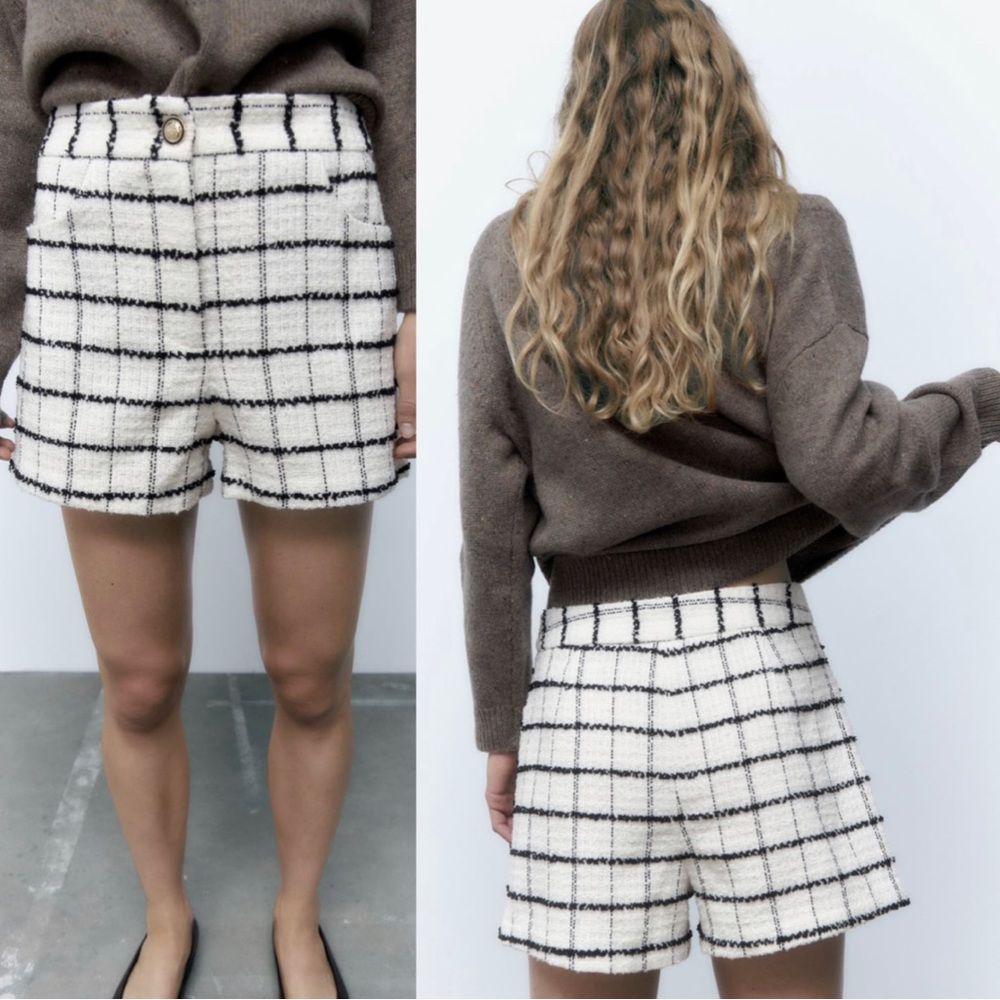 NEW Zara tweed shorts